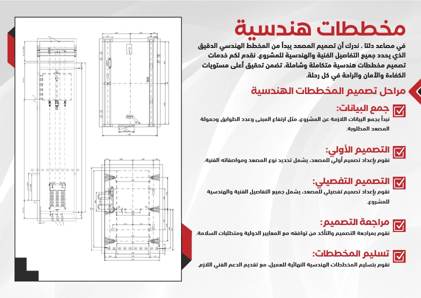 مخططات هندسية للمصاعد